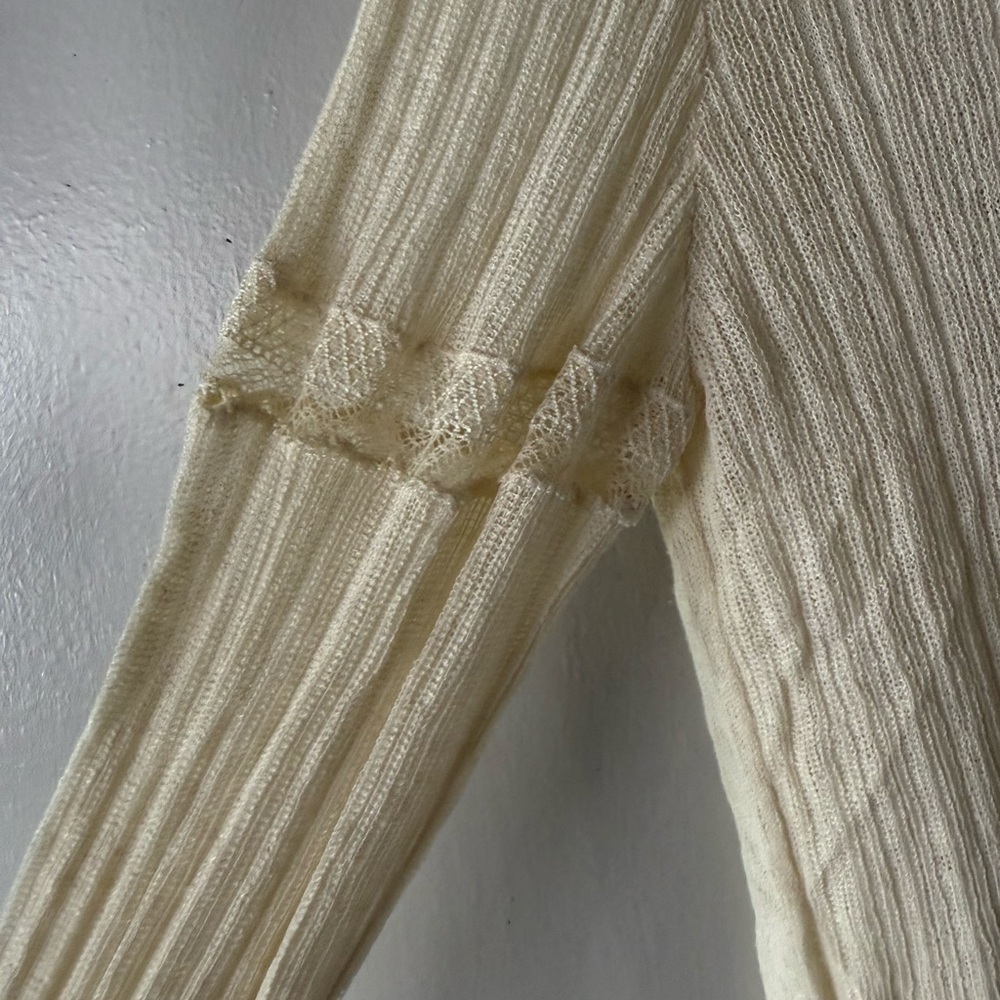 Free People Cream Ribbed Cardigan - Picture 3 of 8